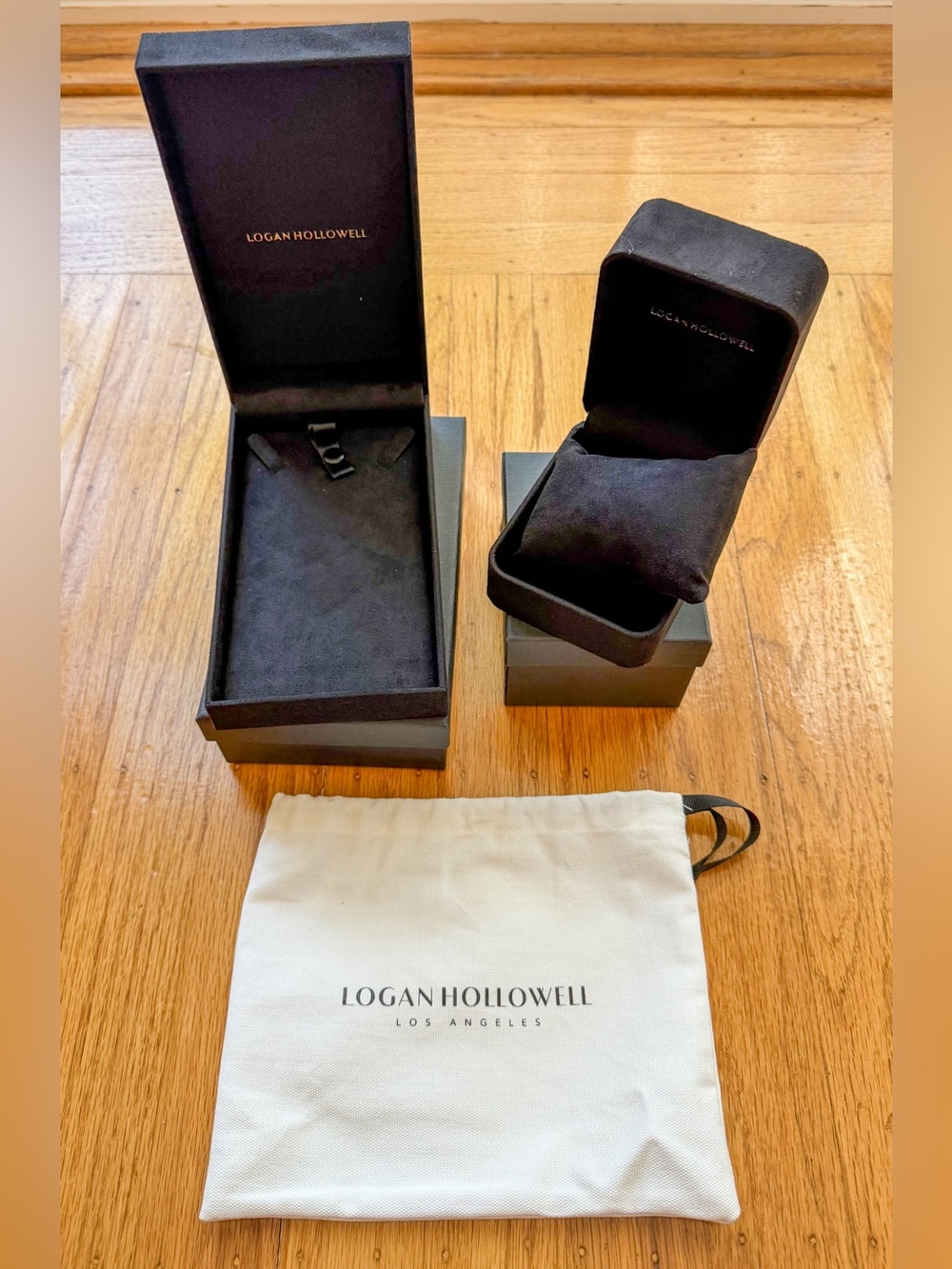 Logan Hollowell Necklace & Bracelet Jewelry Gift Boxes Storage Cases + Dust Bag